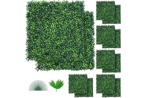 VEVOR 12PCS 20x20inch Artificial Boxwood Panels,Boxwood Hedge Wall Panels,Artificial Grass Backdrop Wall 1.6“,Privacy Hedge S