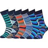 Easton Marlowe Mens Dress Socks - Fun Colorful Socks for Men - Cotton Patterned Fashion Mens Socks 6 Pack