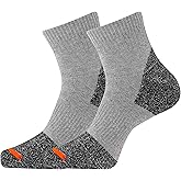 Merrell unisex-adult Men's and Women's Cotton Safety Work Ankle Socks - 2 Pairs - Breathable Blister Prevention