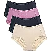 B2BODY M- Plus Size Breathable Underwear For Women 4 Pack Lace Bikini Panties
