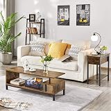 Yaheetech Industrial TV Stand Rustic Brown 106x39.5x40cm with Open Shelf view 3