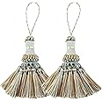 BEL AVENIR Set of 2 Elegant Polyester Tassel Handmade Colorful Craft Tassels Charms for Key Chain Straps DIY Accessories (Blue, 2 pack)