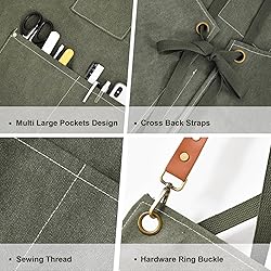 OUNLEN Chef Apron for Men Women Canvas Aprons with