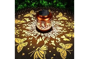 HEGUD Birthday Gifts for Women Mom Grandma Solar Lantern Outdoor Waterproof, Gardening Gifts for Women, Butterfly Garden Decor Hanging Solar Lights Yard Decorations Outdoor, Backyard, Patio, Porch