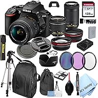Nikon D5600 DSLR Camera with 18-55mm VR and 70-300mm Lenses + 128GB Card, Tripod,Back-Pack,Filters, 2X Telephoto Lens…
