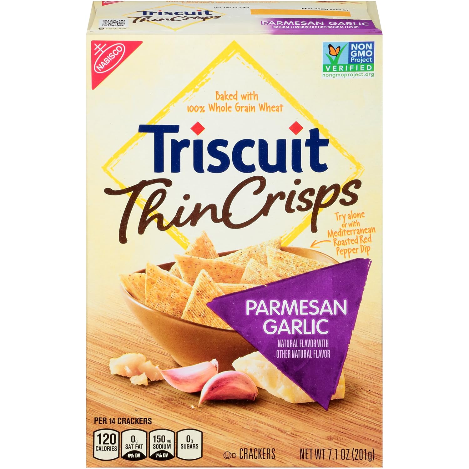 Triscuit Thin Crisps Parmesan Garlic Crackers, NonGMO, 7.1 Ounce Grocery