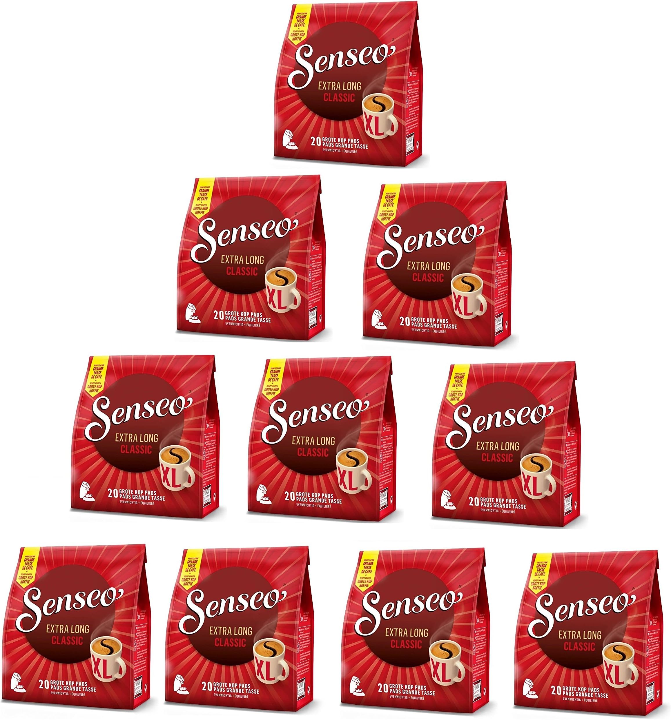 10 x Senseo Medium / Regular / Classic / All Day Roast Pods, 20 Mug Size, 40 Cups (200 Pods/ 400 Cups in Total)