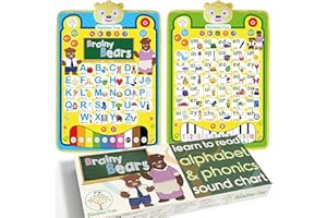 THE BAMBINO TREE Alphabet & Phonics Talking Poster - Interactive ABC Chart Double-Sided Electronic Wall Mat - Preschool Musical Learning - Learn Letter Sounds - Educational Toy to Jumpstart Your Child's Reading