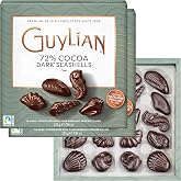 Guylian Belgian Dark Chocolate Seashells, 20 Pieces, 7.94 Ounce, Pack of 2 | Gourmet Pralin&eacute; Assortment, 72% Cocoa, Holiday Candy for Women and Men, For Birthdays and Special Occasions, Rich Flavor