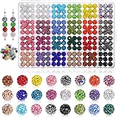 240pcs 10mm Rhinestone Beads for Jewelry Making, 24 Mixed Colors Sparkle Round Disco Ball Beads Bulk, Sparkle Round Crystal Disco Ball Clay Rhinestone Bead for Bracelet Necklace Earring
