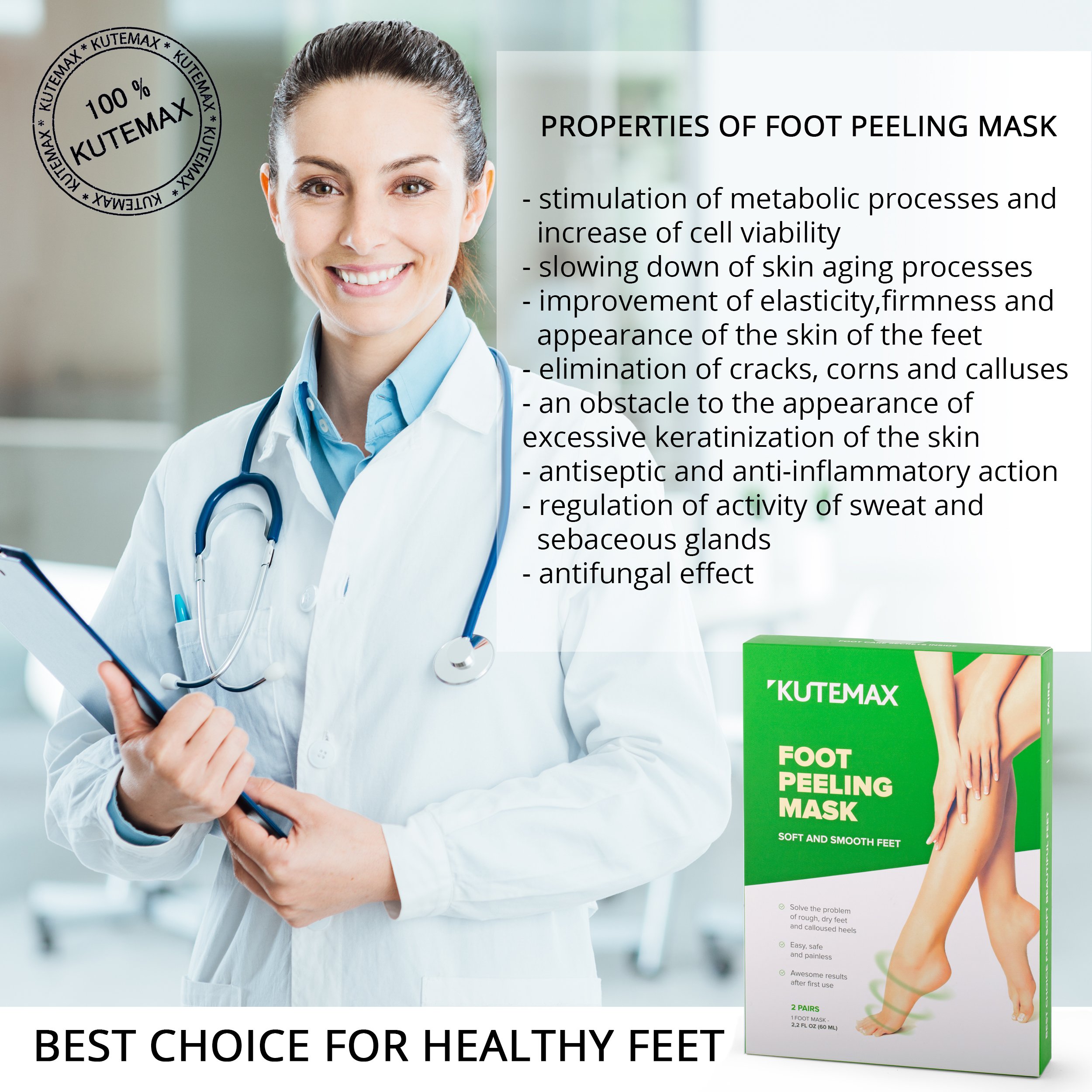 Foot Peel Mask NEW 2018 - Callus and Dead Skin Remover Exfoliation - 2 Pairs of Peeling Socks – Make Your Feet Baby Soft