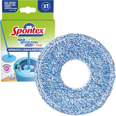 Spontex Aqua Revolution System X'tra Mop Refill Microfibre Head Wet Dry
