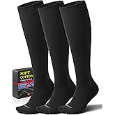 Soft Cotton Compression Socks for Women Men 20-30mmHg - Knee High Support for Circulation, Nurses, Pregnancy, Travel