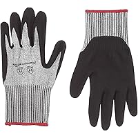 AmazonCommercial 13G HPPE Cut Resistant Liner & Nitrile Gloves (Salt & Pepper/Black), Size S, 12 pairs