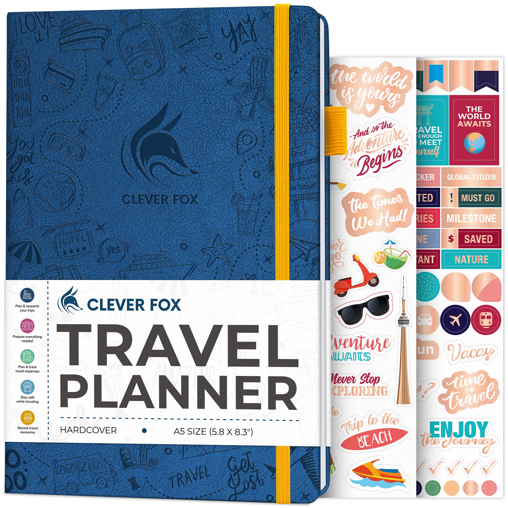 Clever Fox Travel Journal – Vacation Planner with Budget Plan, Packing List, Expense Tracker & Trip Journal – Travelling Itinerary Organizer for Women, Men & Couples – A5 Size, Mystic Blue — image 1