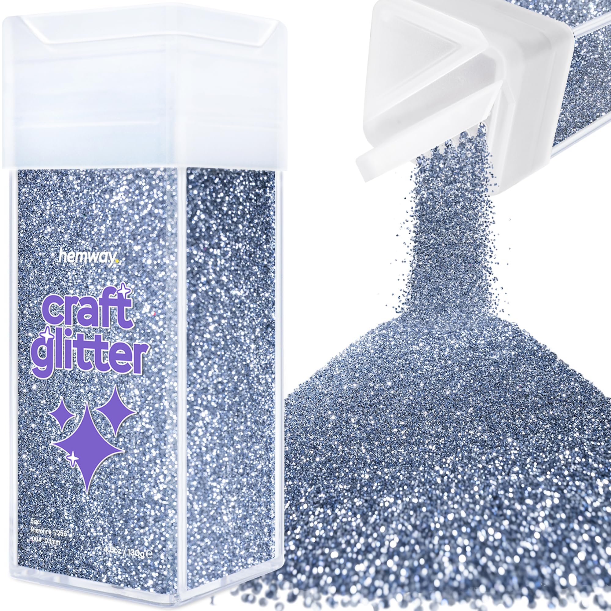 Hemway Glitter Shaker Azure Blue 110g Microfine, Craft Glitter Shaker for Resin & Epoxy Crafts, Christmas Art Supplies, Nail, Body, Face, Eye, Festival, Crafting, Slime, Sparkle