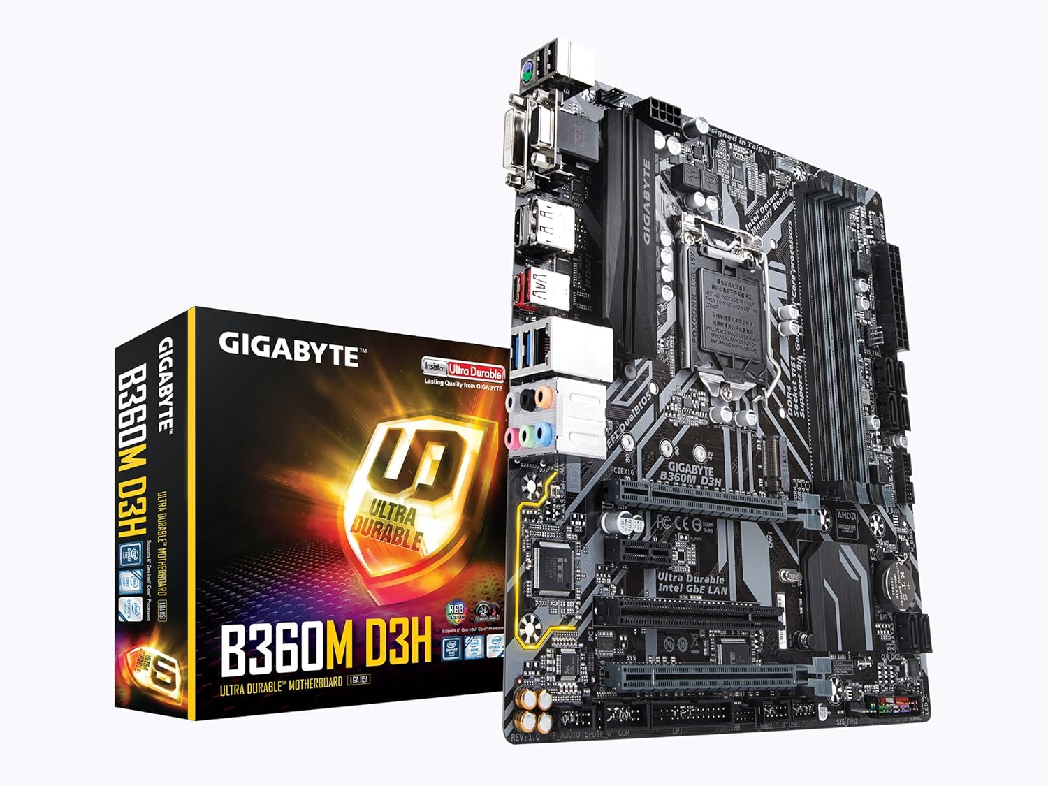 Amazon Com Gigabyte B360m D3h Lga1151 Intel B360 Micro Atx Usb 3 1 Gen 2 Usb3 1 Type A Ddr4 Motherboard Computers Accessories