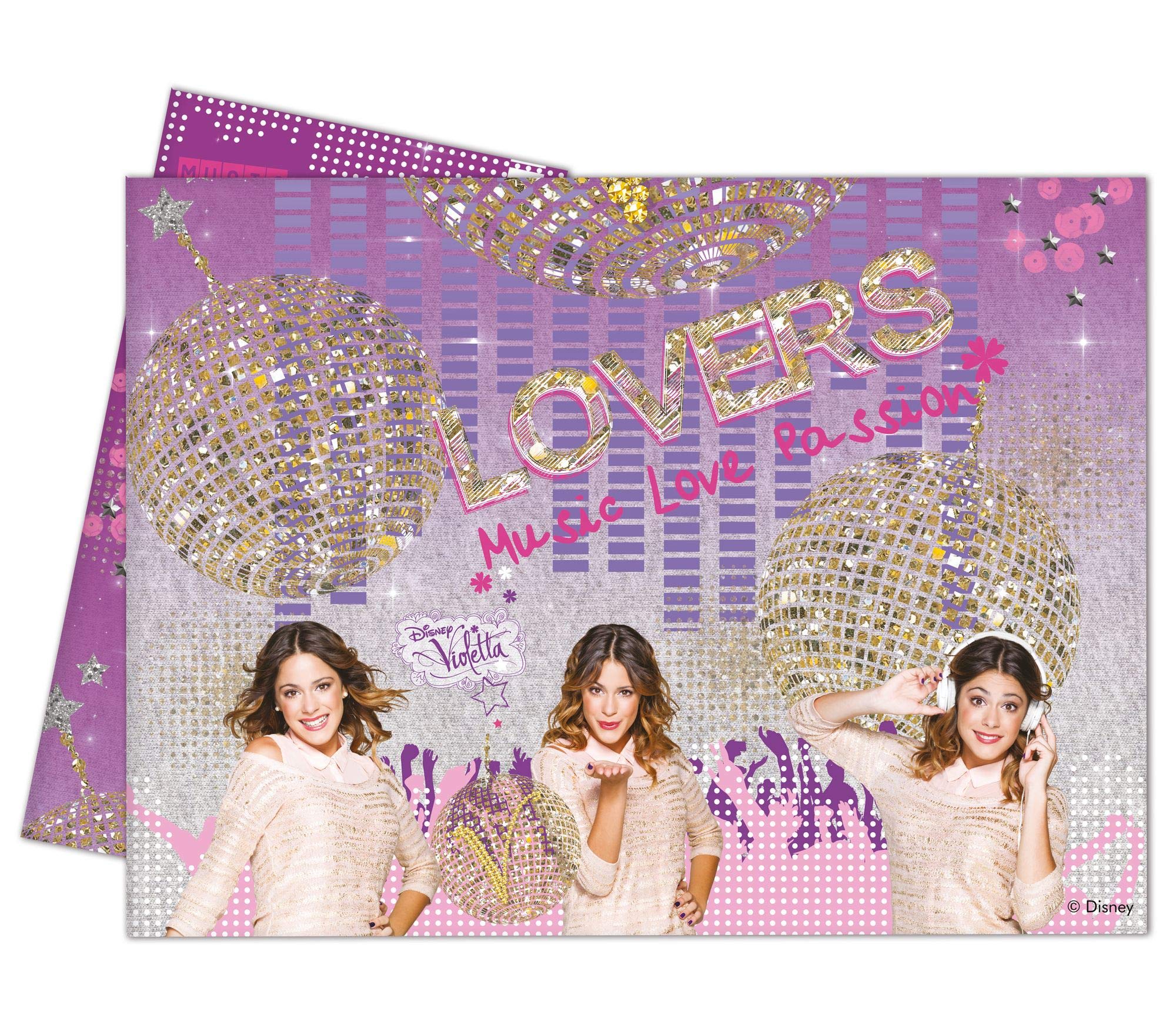 Procos Violetta Gold Edition 85279 Tablecloth 120 x 180 cm Party Decoration Children's Birthday Party