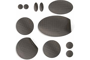 aZengear Repair Patches for Jackets, Tent, Shoe Toe, Air Mattress, Inflatables, PVC Gear - Waterproof, Self-Adhesive, Tear-Cold-Heat-Resistant, Down Puffer Coat (11 Pcs, Charcoal Brown)