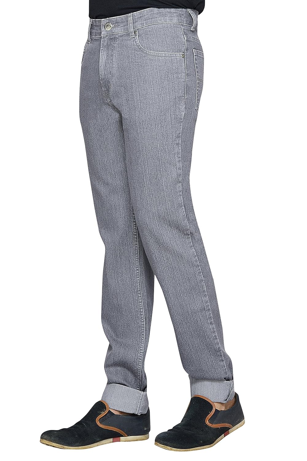 dragaon men's super stretch relax fit jeans-grey