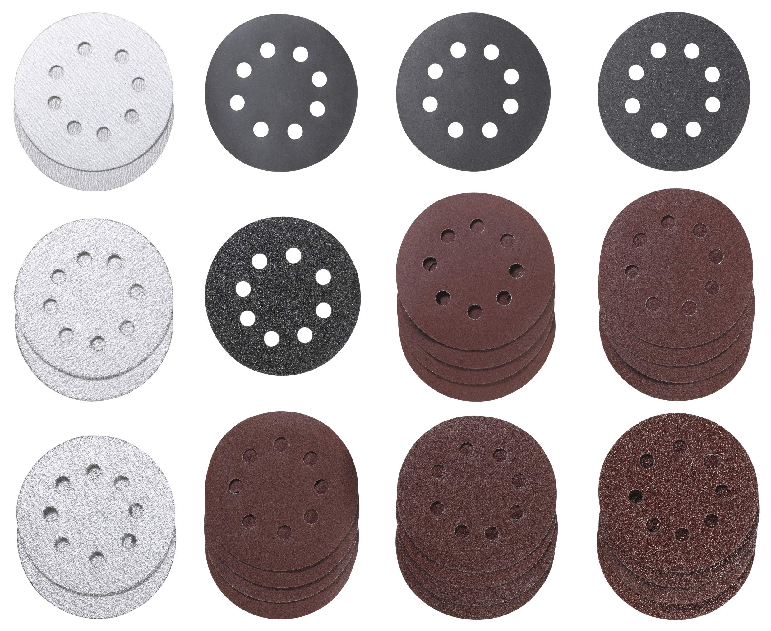 kwb 30-Piece Sanding Disc Set Ø 115 Mm in Various Grit Sizes for Universal Use and All Common Random Orbital Sanders