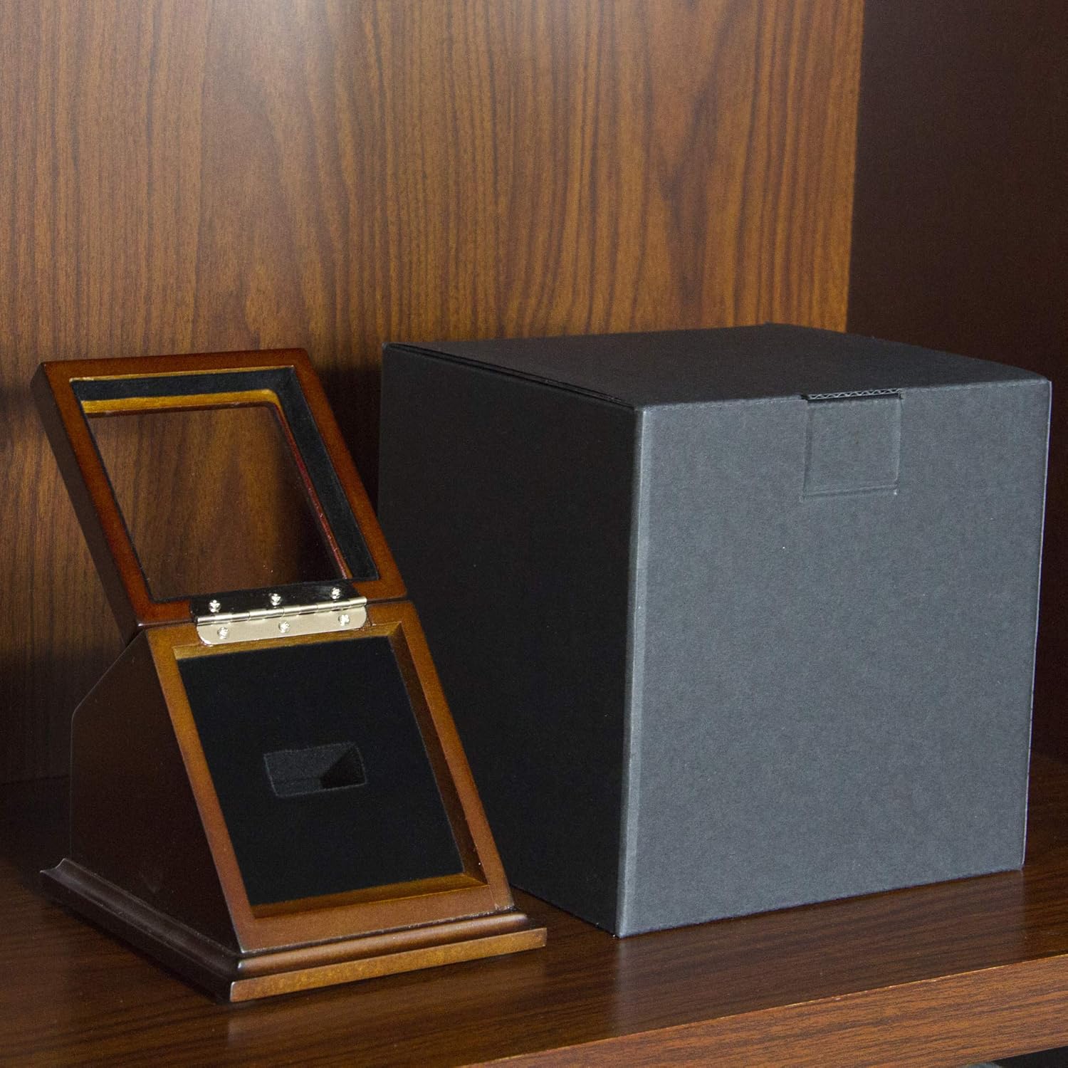 Championship Ring Display Case, 1 Slot Slanted Wooden Glass Window for Football Hockey Sports Highschool Rings : Sports & Outdoors