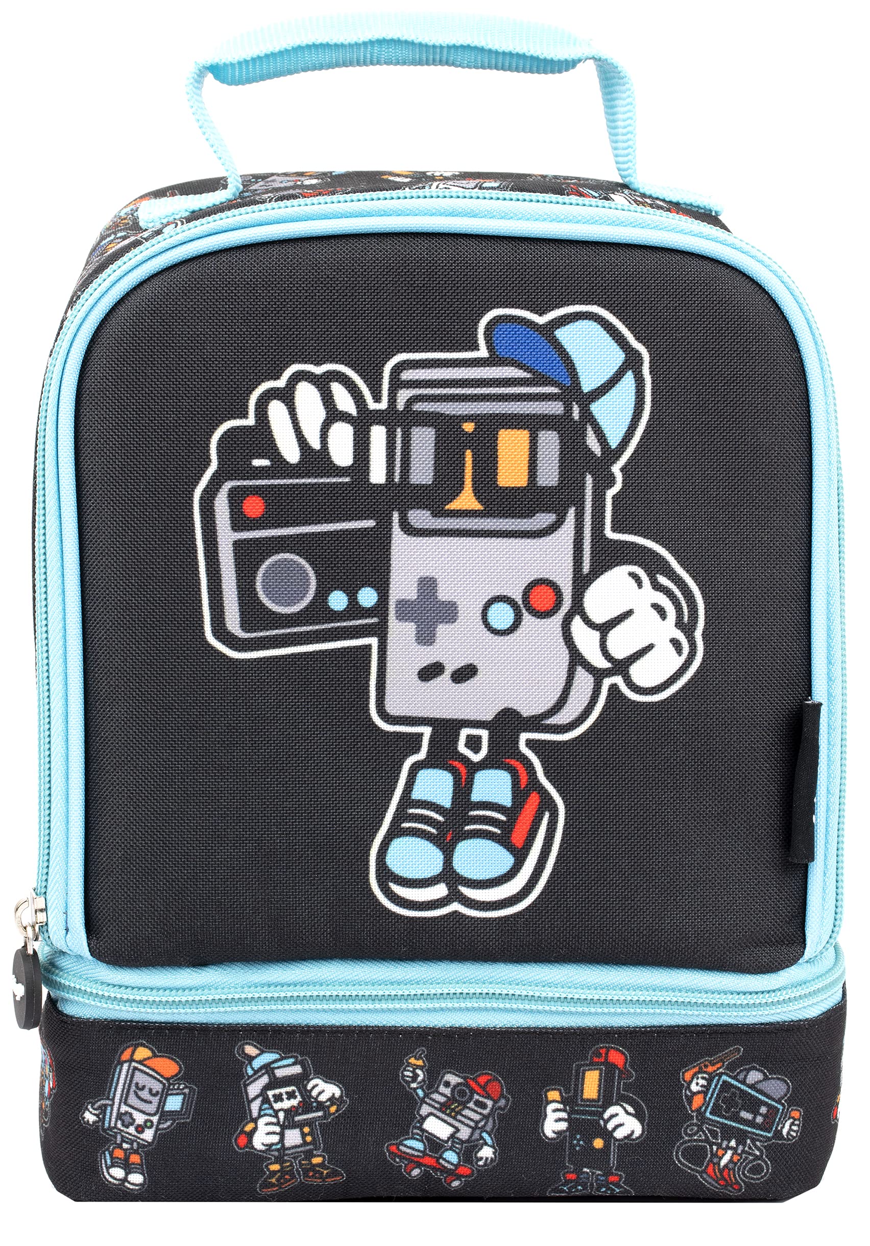 Fringoo Double Decker Kids Lunch Bag - Gamer Design, Compartment, Insulated โ image 1
