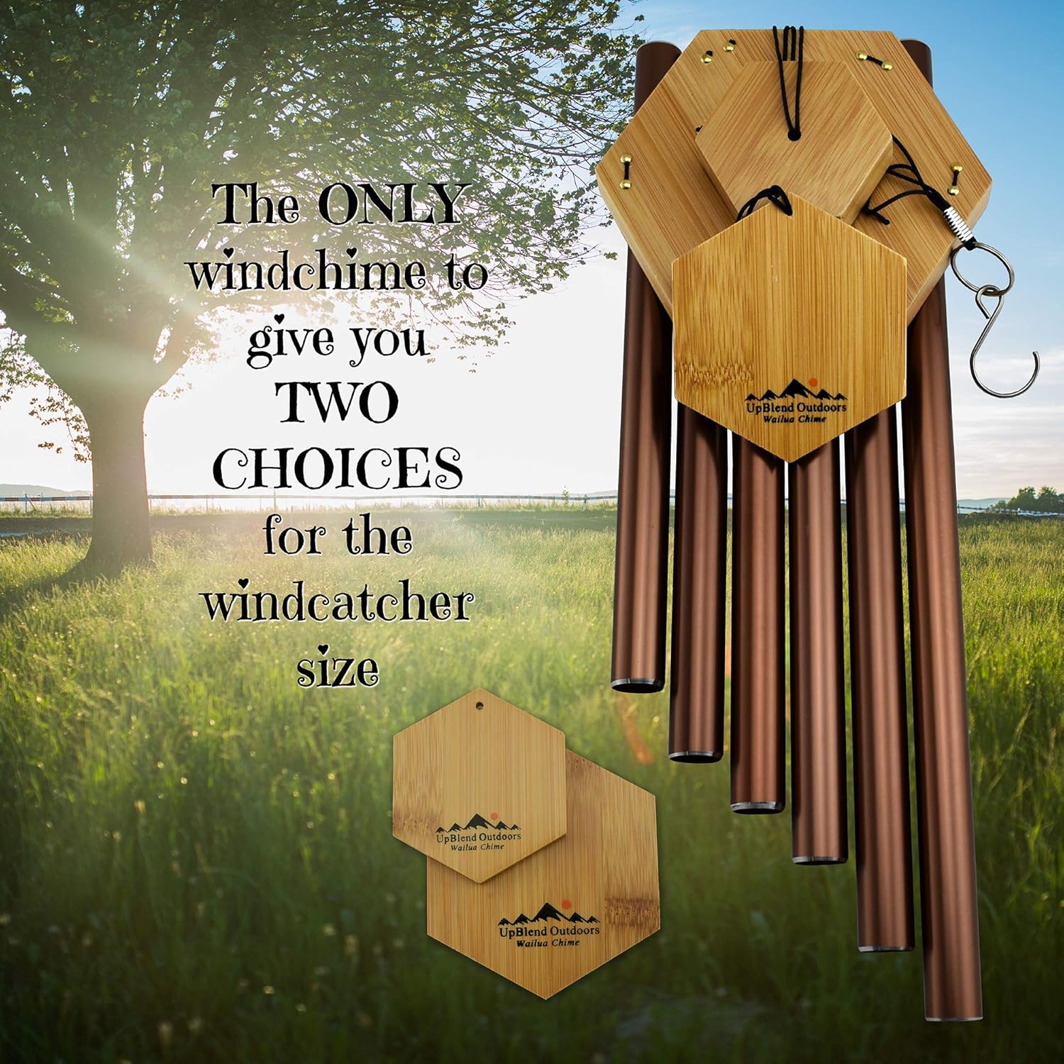 WIND CHIMES FOR PEOPLE WHO LIKE THEIR NEIGHBORS, Soothing Melodic Tones & Solidly Constructed Bamboo/Aluminum Chime, Great as a Quality Gift or to keep for Your own Patio, Porch, Garden, or Backyard. : Garden & Outdoor