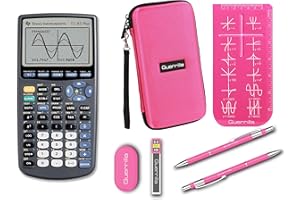 MINGTAWN Texas Instruments TI-83 Plus Graphing Calculator + Guerrilla Zipper Case + Essential Graphing Calculator Accessory Kit (Pink)
