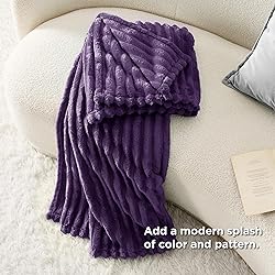 Bedsure GentleSoft Purple Fleece Blanket for Couch
