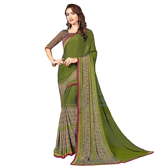 Georgette Geomatric Print Saree[S_SILKTOUCH3001SR01_perent_Magenta]