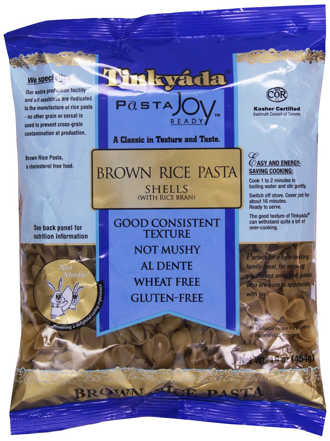 Tinkyada pasta joy ready brown Rice pasta shells (621683920753)