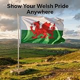 SHATCHI 5ft x 3ft Wales Welsh Dragon Flag Polyester with 2 Eyelets view 8