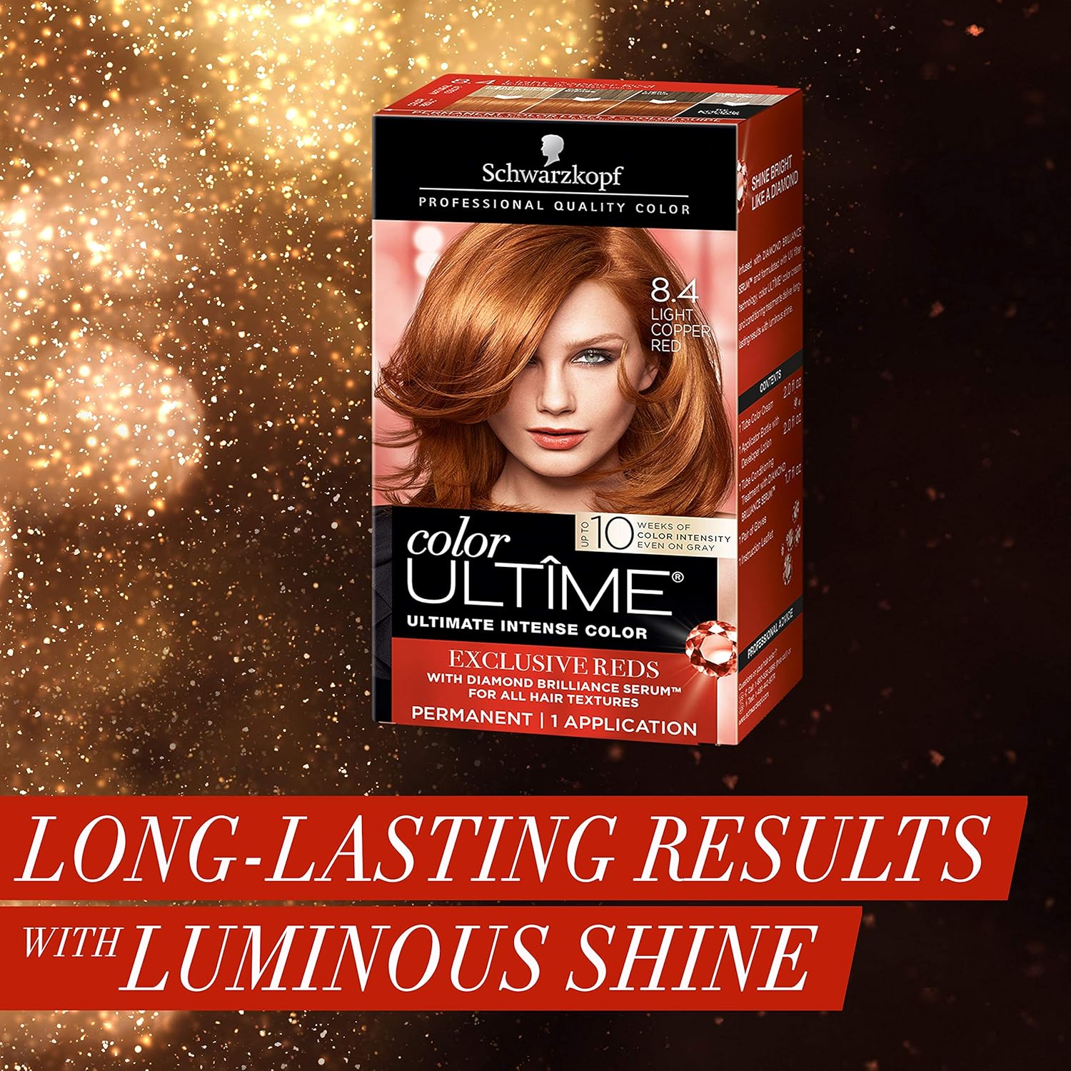 Schwarzkopf Color Ultime Permanent Hair Color Cream, 8.4 Light Copper Red : Beauty