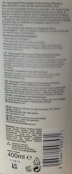 NEUTROGENA NORWEGIAN FORMULA DEEP MOISTURE HYPOALLERGENIC BODY LOTION (PACK OF 3) FOR DRY SKIN – (13.5OZ OR 400ML)