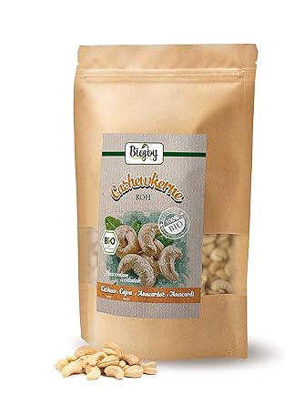 Biojoy Anacardos crudos naturales BÍO, sin sal, Anacardium occidentale (0,5 kg)