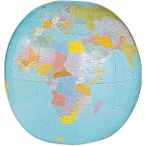 Fun Express Giant Inflatable Globe Beach Ball 33 Inch | Educational World Globe for Kids Classroom Learning, Earth Ball for Outdoor Play, Earth Day Activities &amp; Geography Lessons