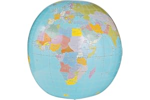 Fun Express Giant Inflatable Globe Beach Ball 40 Inch - Educational World Globe for Kids Classroom Learning | Earth Ball for Outdoor Play, Earth Day Activities & Geography Lessons