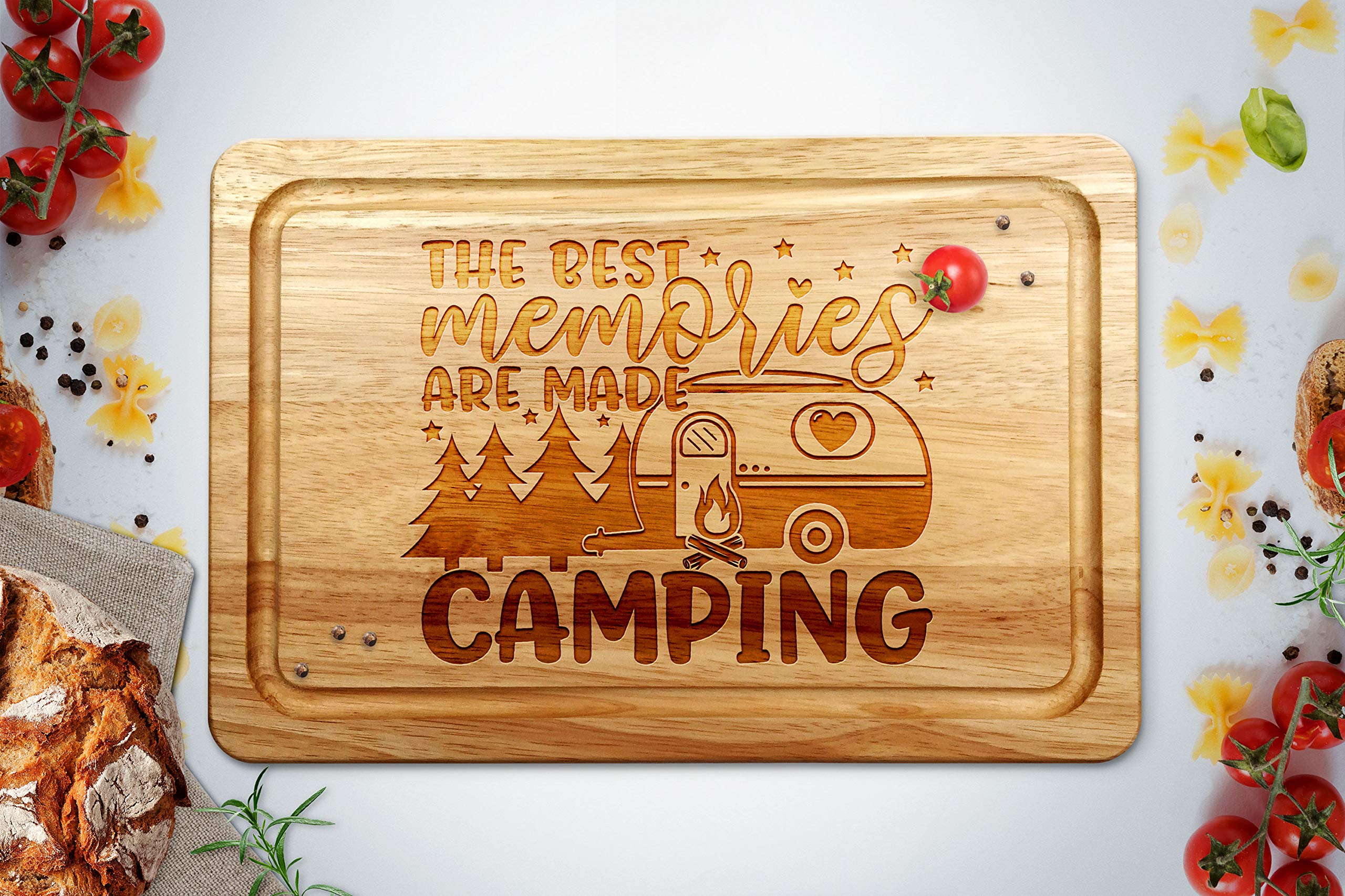 The Best Memories are Made Camping Wooden Chopping Board 30 x 20cm