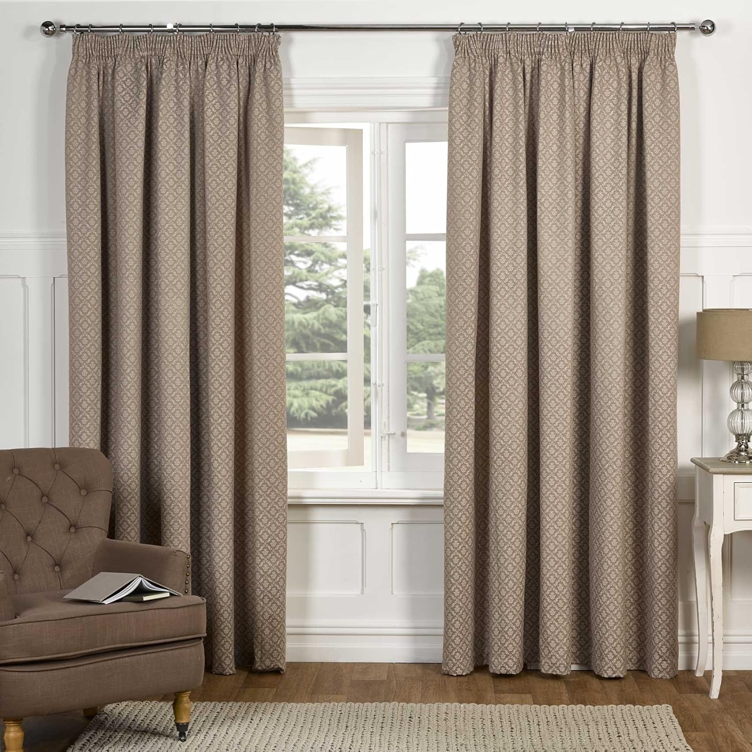 Sandringham Jacquard Motif Design Fully Lined Readymade Pencil