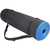 Fitvids All-Purpose 2/5-Inch (10mm) Extra Thick High Density Anti-Slip Exercise Pilates Yoga Mat with Carrying Strap, Multipl