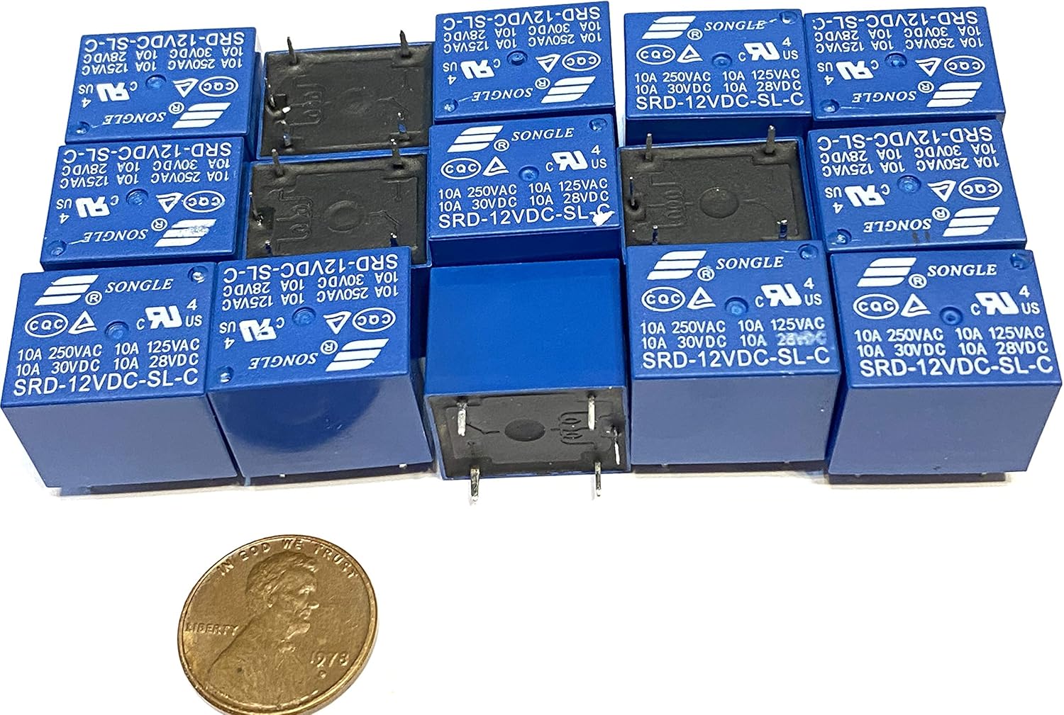 15 Pieces Blue 10a 5 Pins Songle Srd Pcb Power Relay Srd 12vdc Sl C B13 Amazon Com