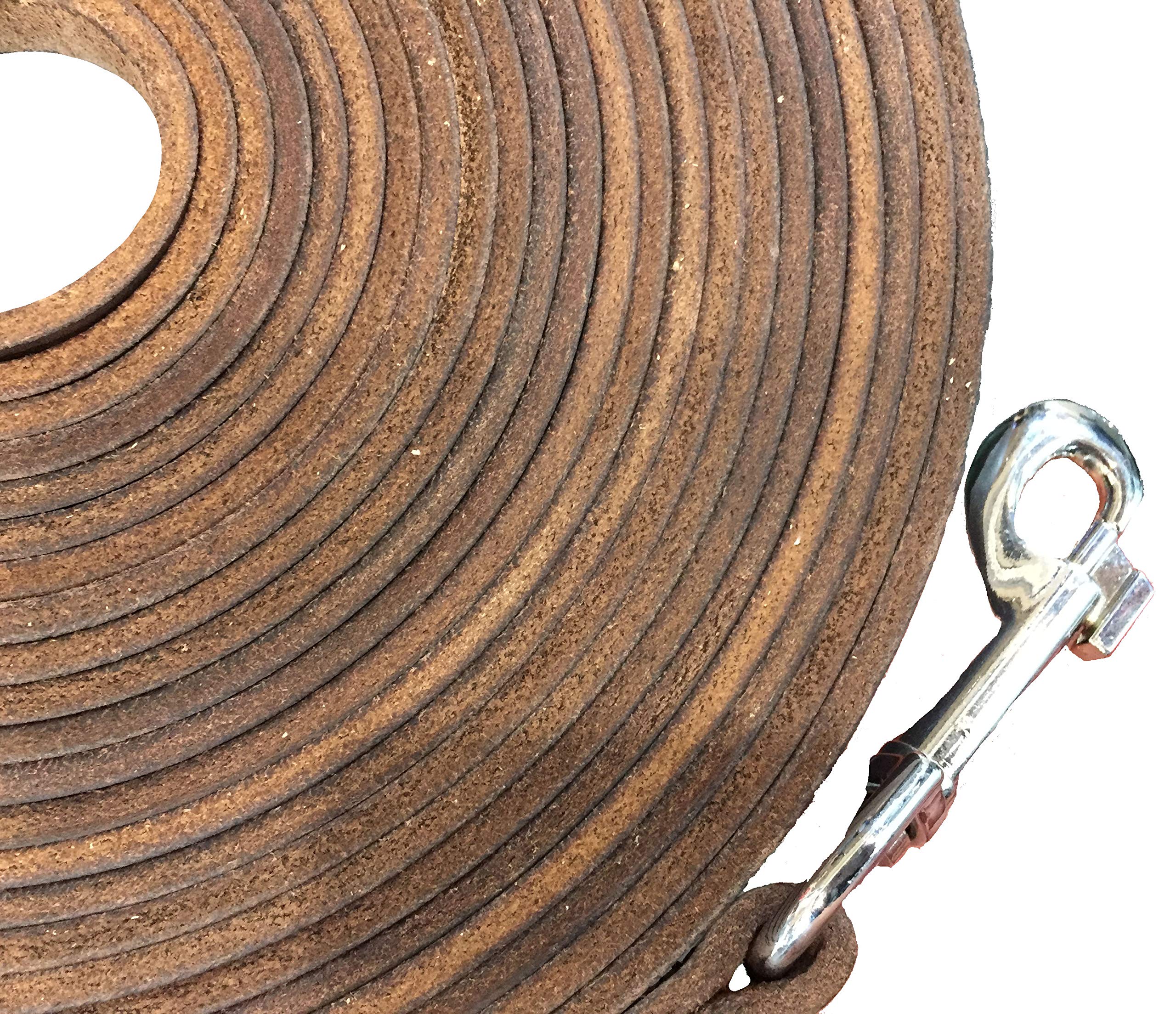 Schnüffelfreunde 10m long tracking lead - leather - long line training leash for large, medium and small dogs and lunge line for horses - ideal for obedience and recall training