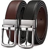 CHAOREN Reversible Mens Belt 1 Piece – Leather Belt Men for Dress Pants - Single Belt, 2 Colors
