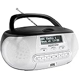Zenith DAB Digital FM Radio CD Boombox: AZATOM Zenith Z2 - CD Player - DAB/DAB+ 'Future Ready' - FM Radio - USB MP3 Player - Premium Stereo Sound - Mains or Battery Powered - Portable - (Black/Silver)