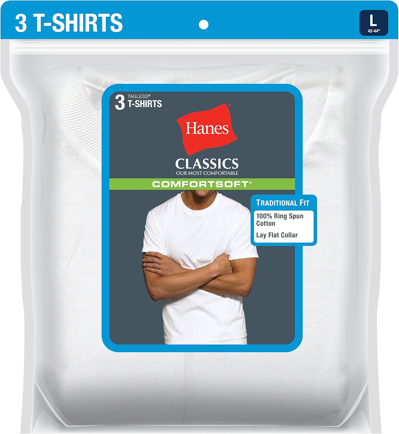 Hanes Ultimate Men's 3-Pack FreshIQ Crew Neck Tee: Clothing