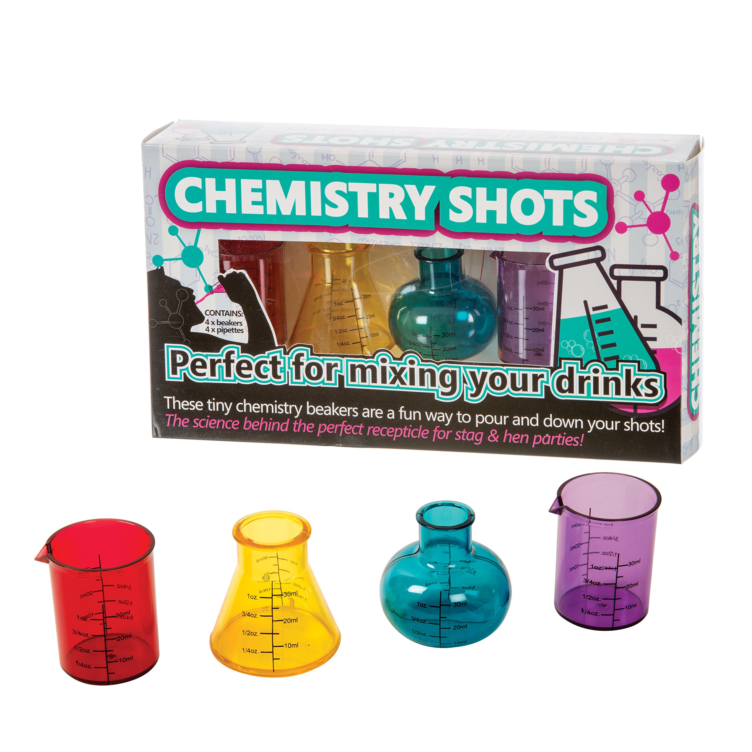 Funtime Gifts Chemistry Shots – Lab-Inspired Plastic Shot Glass Set for Science Lovers!