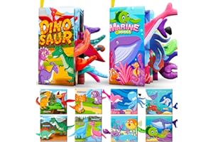 JGOBUB Baby Books,2PCS Early Development Interactive Baby Toys for 6-12 Months Boys Girls,Soft Crinkle Cloth Books for 0-3-6 Infants,Toddlers,Touch Feel Sensory Stroller Shower Toys Gifts for Newborn