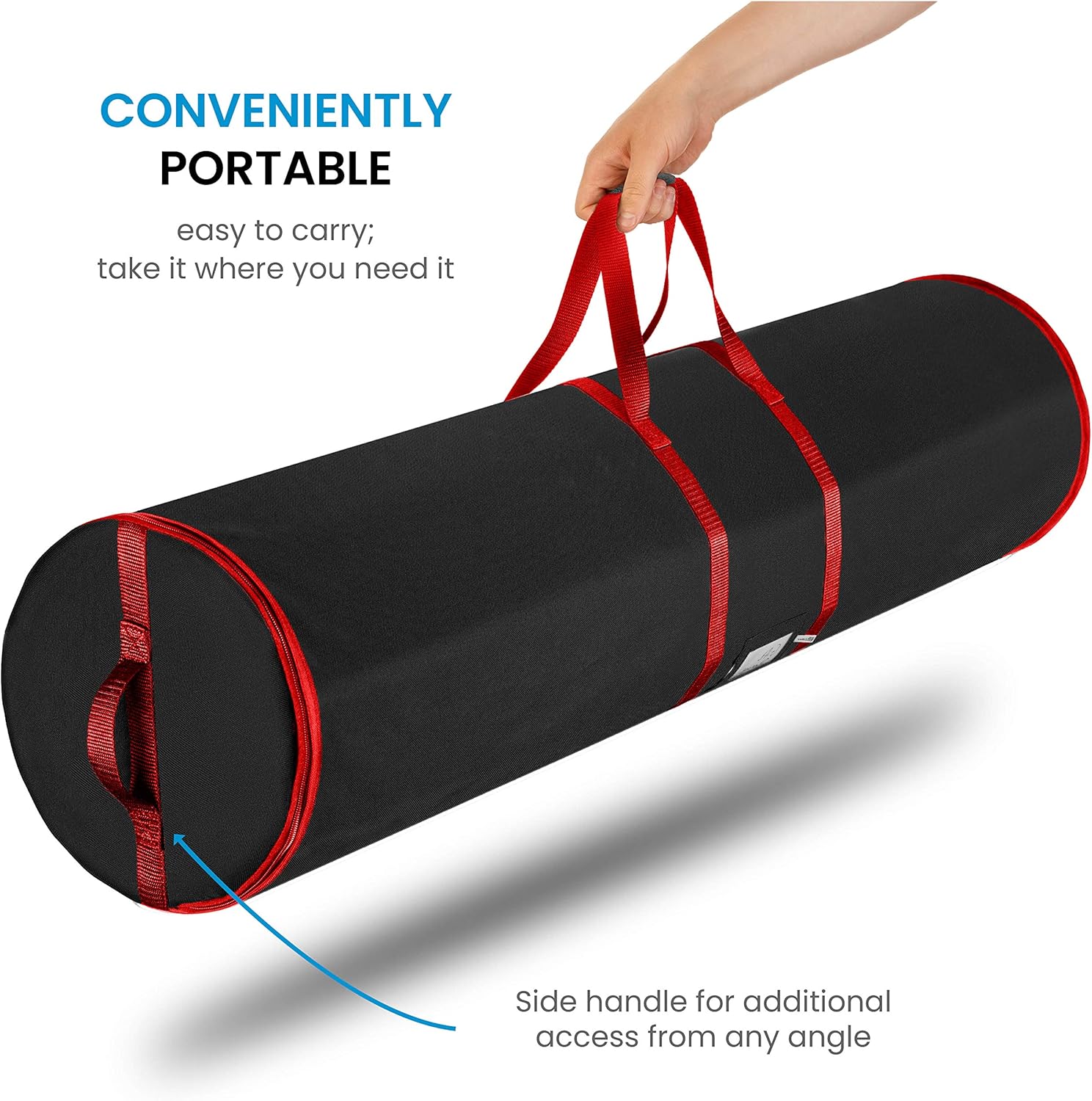Premium Christmas Wrapping Paper Storage Bag - Fits 20 Rolls & Ribbon Holder, 46-Inch- Underbed Xmas Organizer With Gift Wrap Accessory Box, Dual Zips & Carry Handles, Tear Proof 600D- 5 Year Warranty: Home & Kitchen