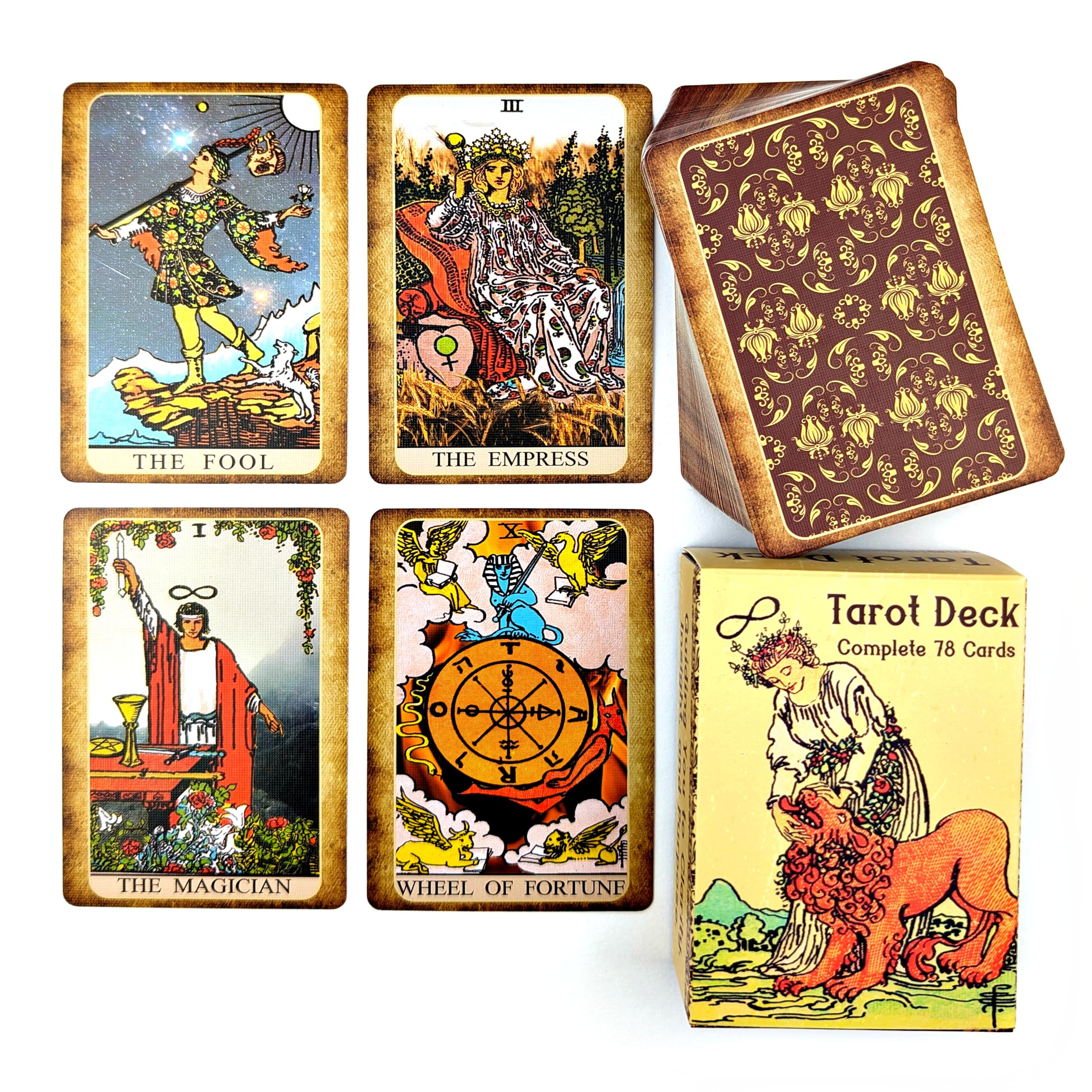Witchy Cauldron Mini Tarot Cards Deck – Pocket Rider Waite Oracle to Go Kit with Guidebook | Mini Tarot Deck for Beginners